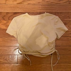 Tan tie up crop top!